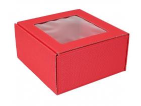 Škatuľka 2VL s okienkom, červená