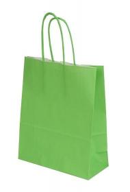 Papierová taška - zelená, stáčané ušká
