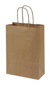 Papierová taška - hnedá, stáčané ušká