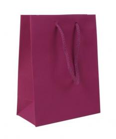 Papierová taška - fialová, bavlnené ušká