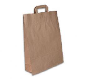 Papierová taška - hnedá, ploché ušká