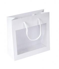 Papierová taška s okienkom, bavlnené ušká