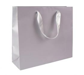 Papierová taška, matné lamino - strieborná